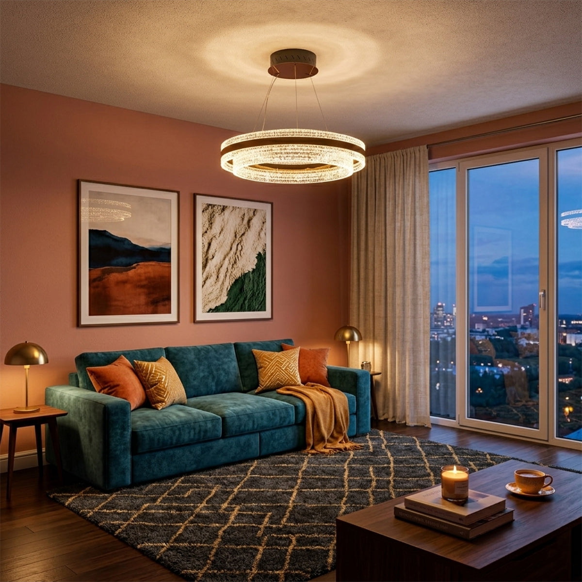 Buy True Calling Round Dimmable Remote LED Chandelier bedroom