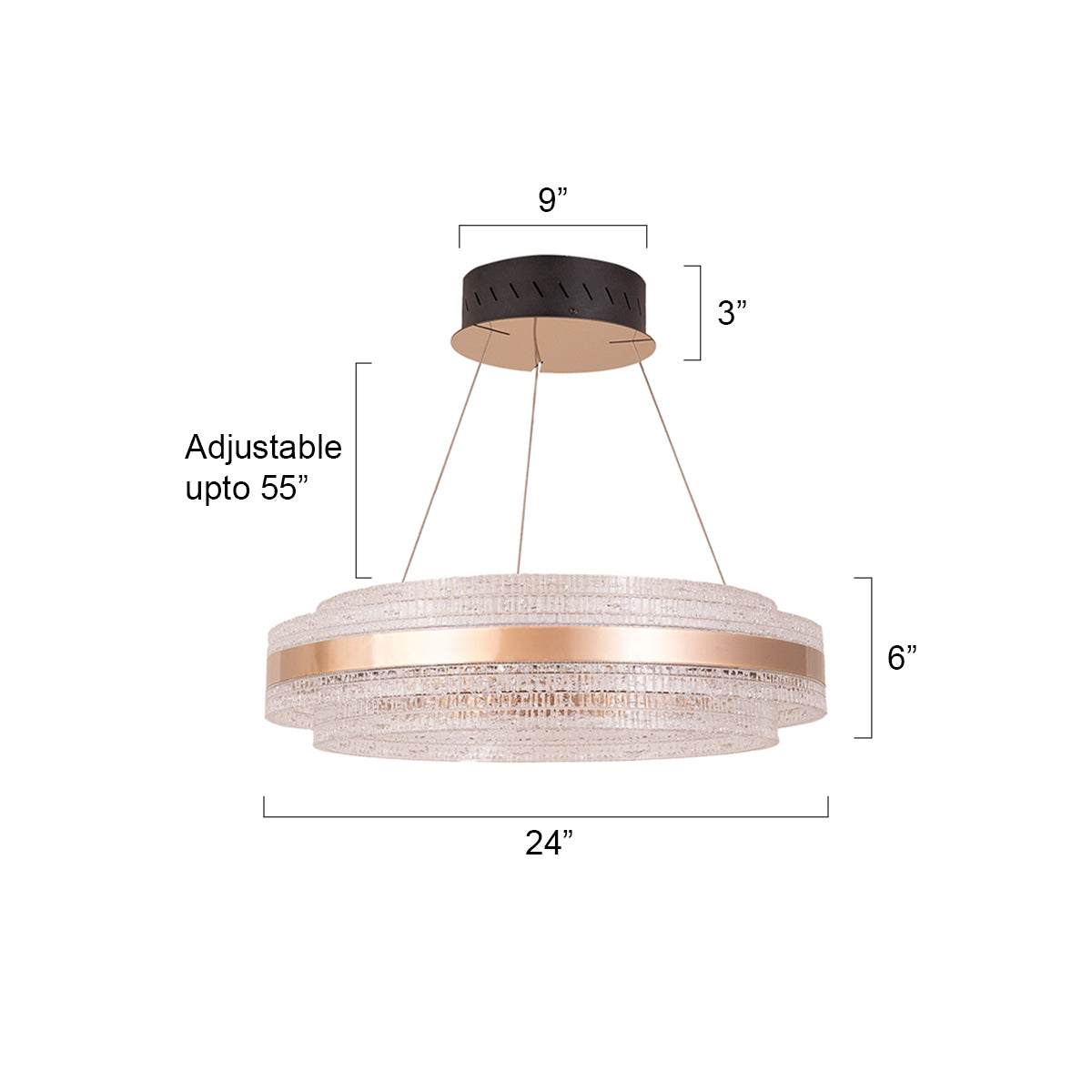 Buy True Calling Round Dimmable Remote LED Chandelier size
