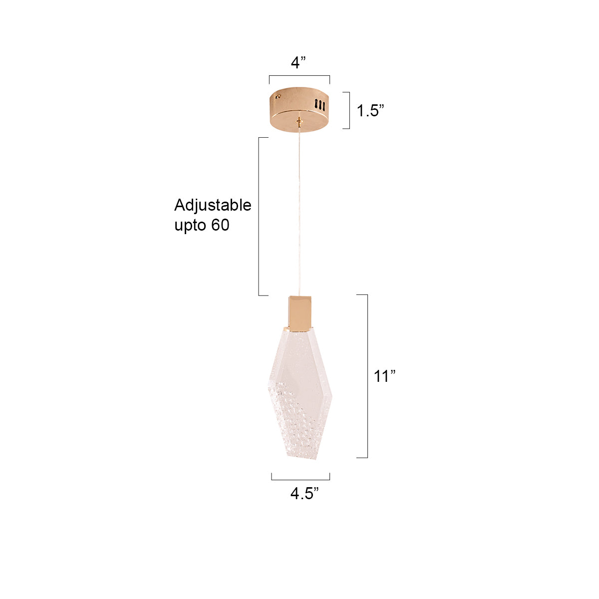 Buy True Worth Crystal Sleek LED Pendant Light size