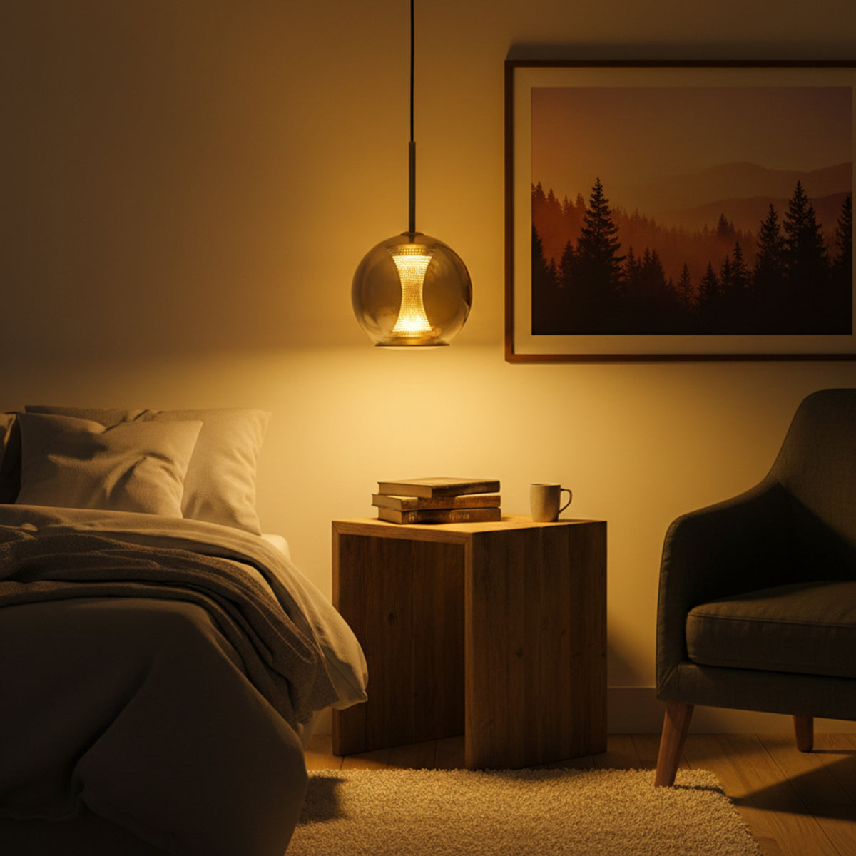 Buy Visionary Smoke Glass Round LED Pendant Light Interior Lights