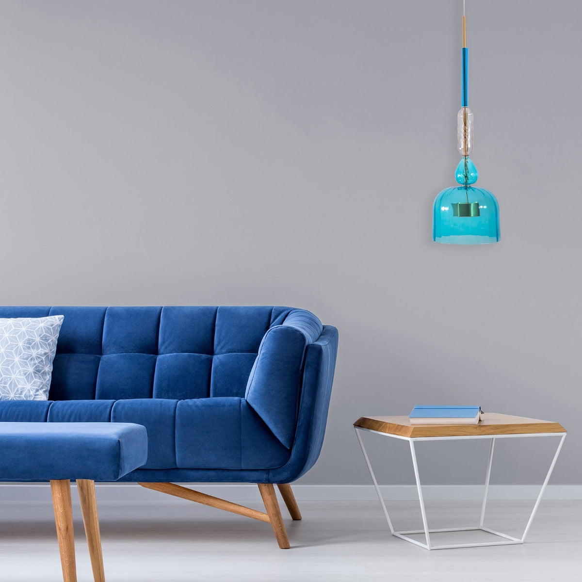 Buy Vivid Blue Amber LED Pendant Light Bedrooms