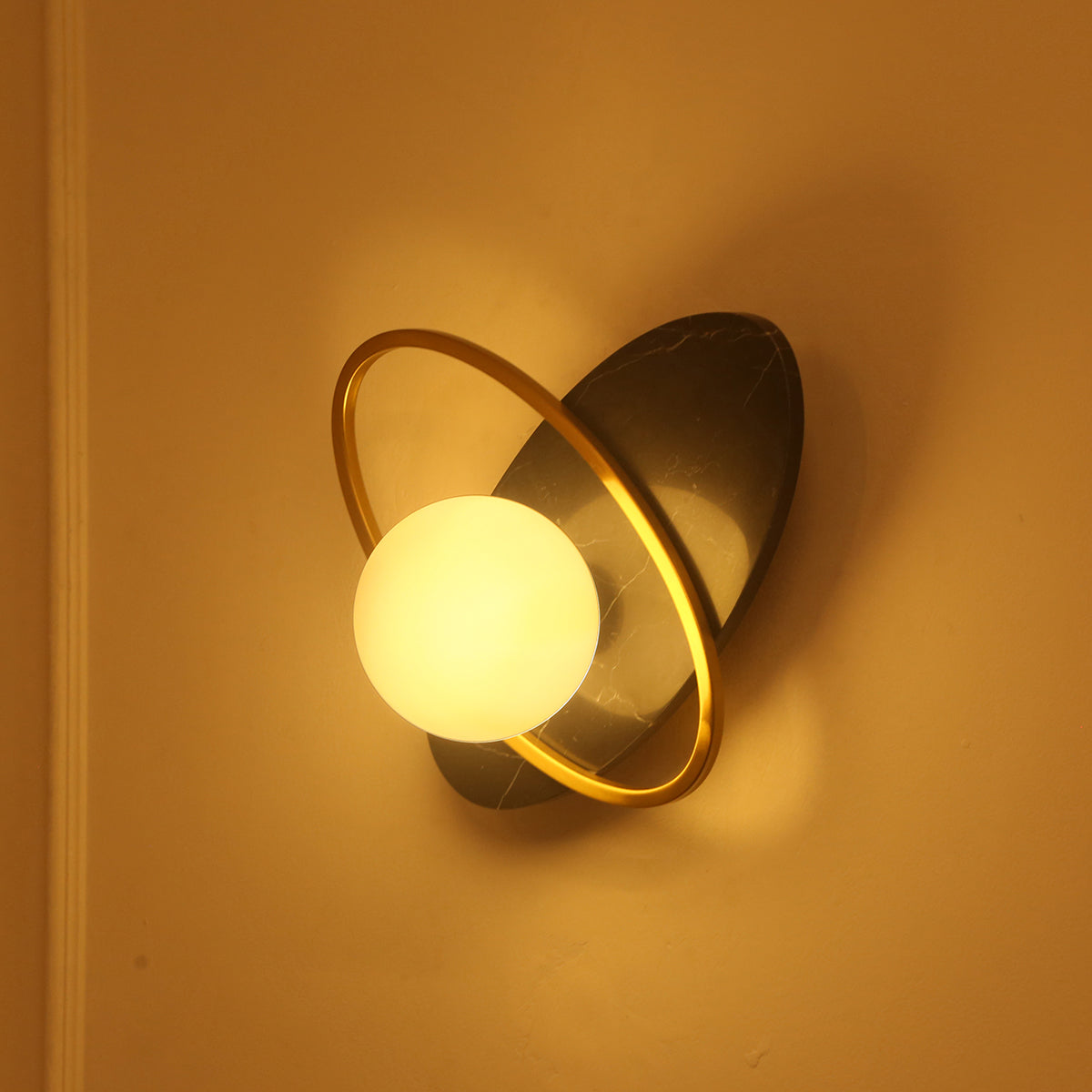Fun Loving Black Marble LED Wall Light Online