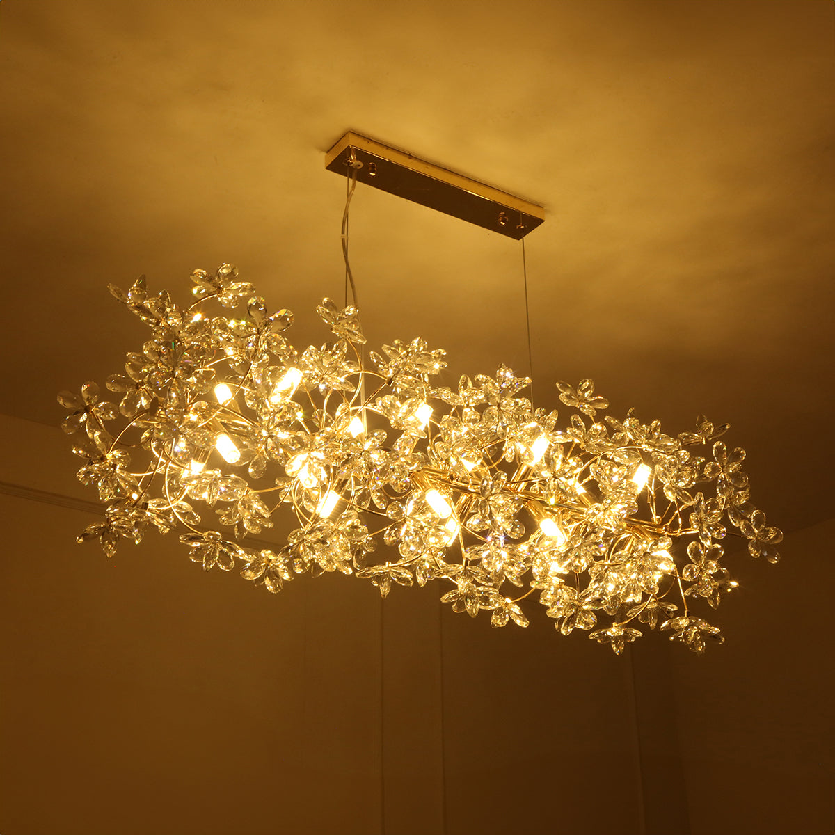 Head Turner Crystal Rectangle LED Chandelier Online