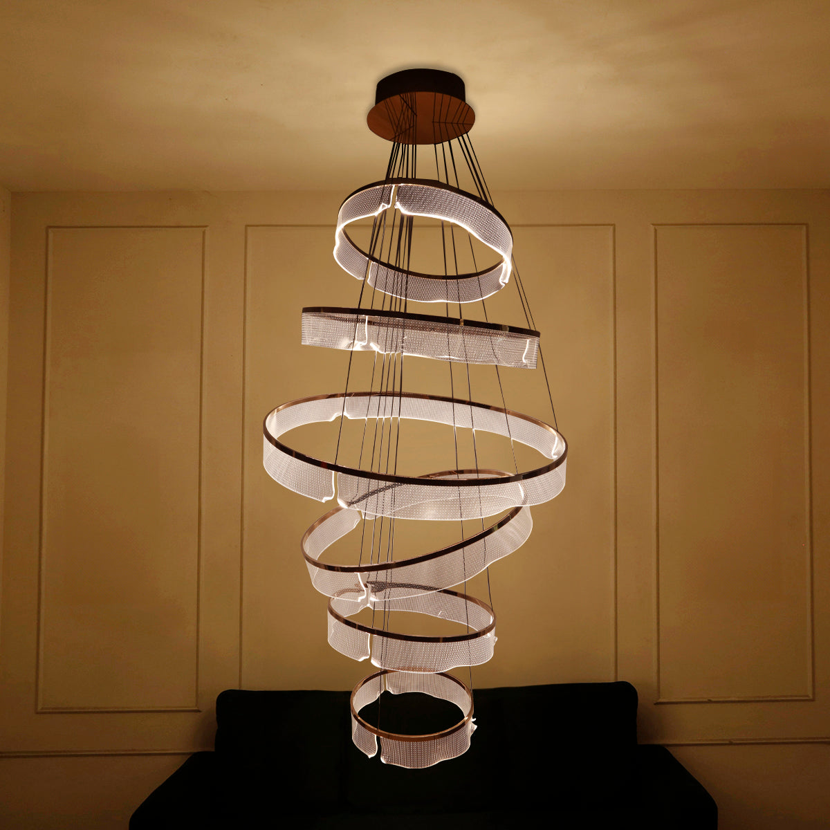 Incredible Smart (Dimmable &amp; Remote) Double Height LED Chandelier Online