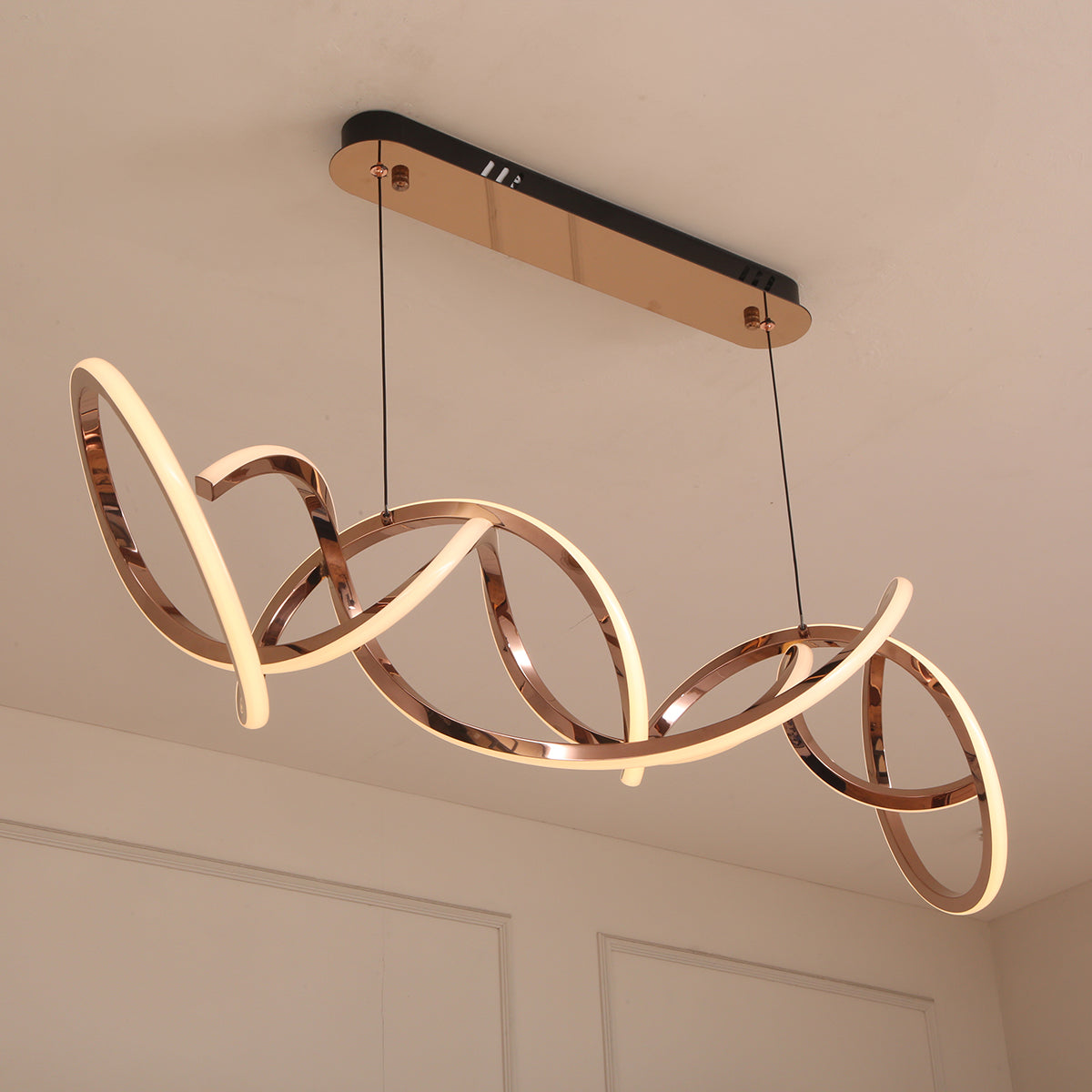 LUX Rose Gold Smart ( Dimmable & Remote) LED Chandelier Online