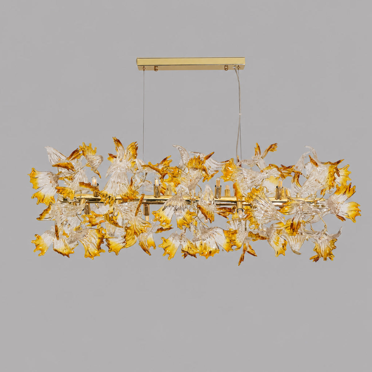 Shop Golden Rose Long LED Chandelier Bangalore