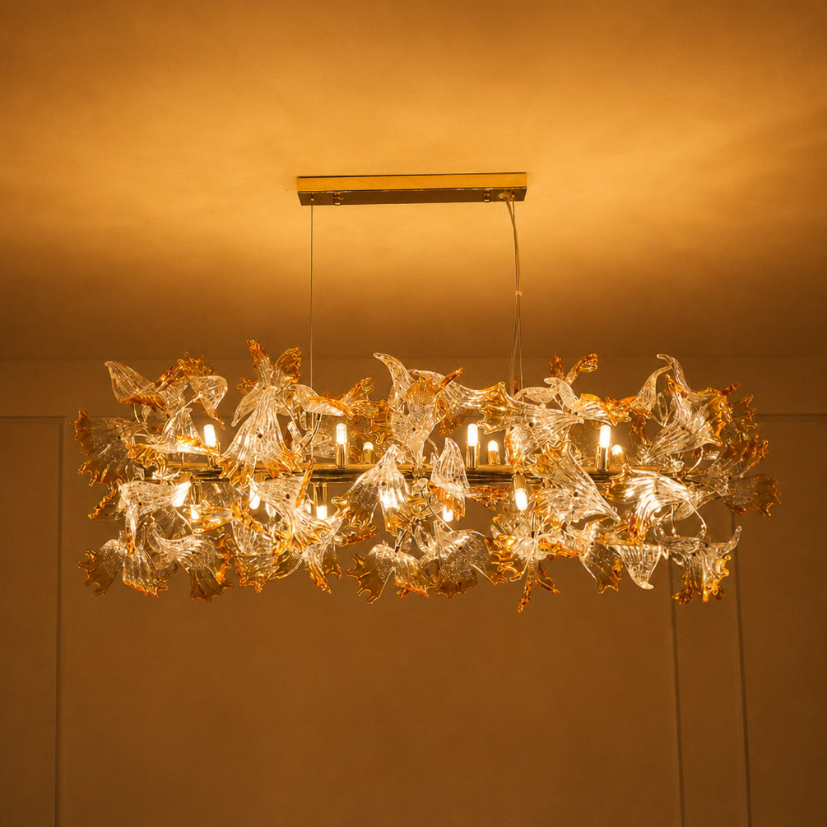 Shop Golden Rose Long LED Chandelier Online