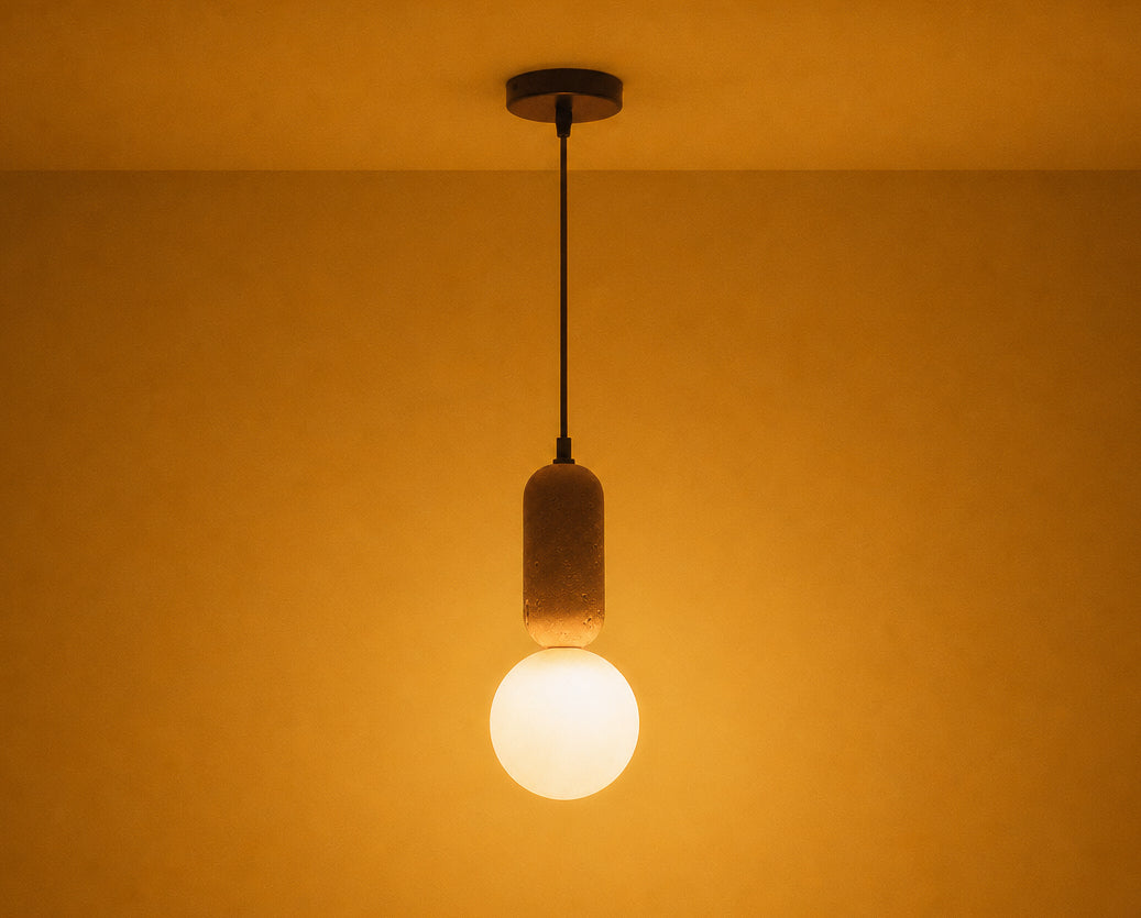 Shop Moon Beams Travertine LED Pendant Light Corner Hanging