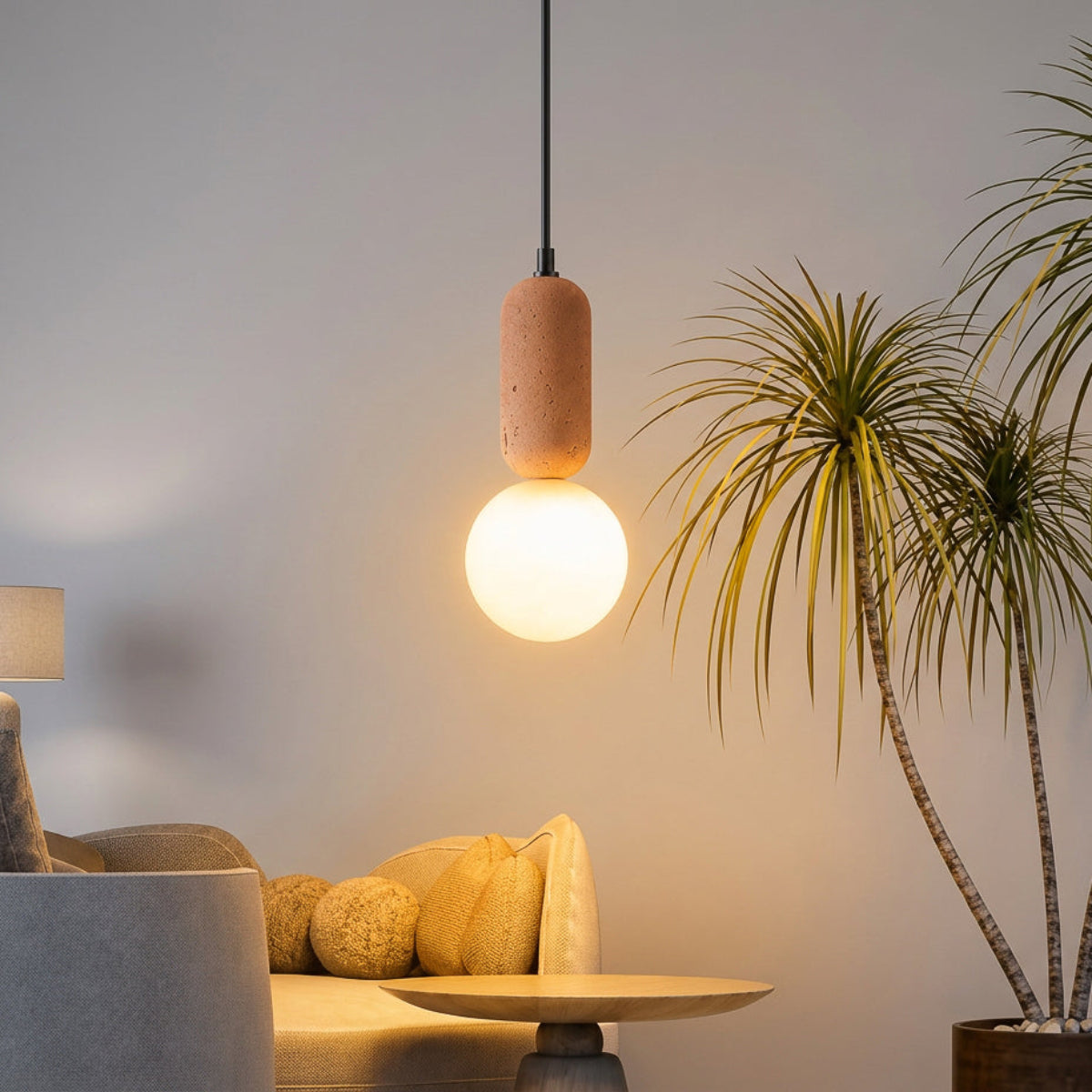 Shop Moon Beams Travertine LED Pendant Light Online