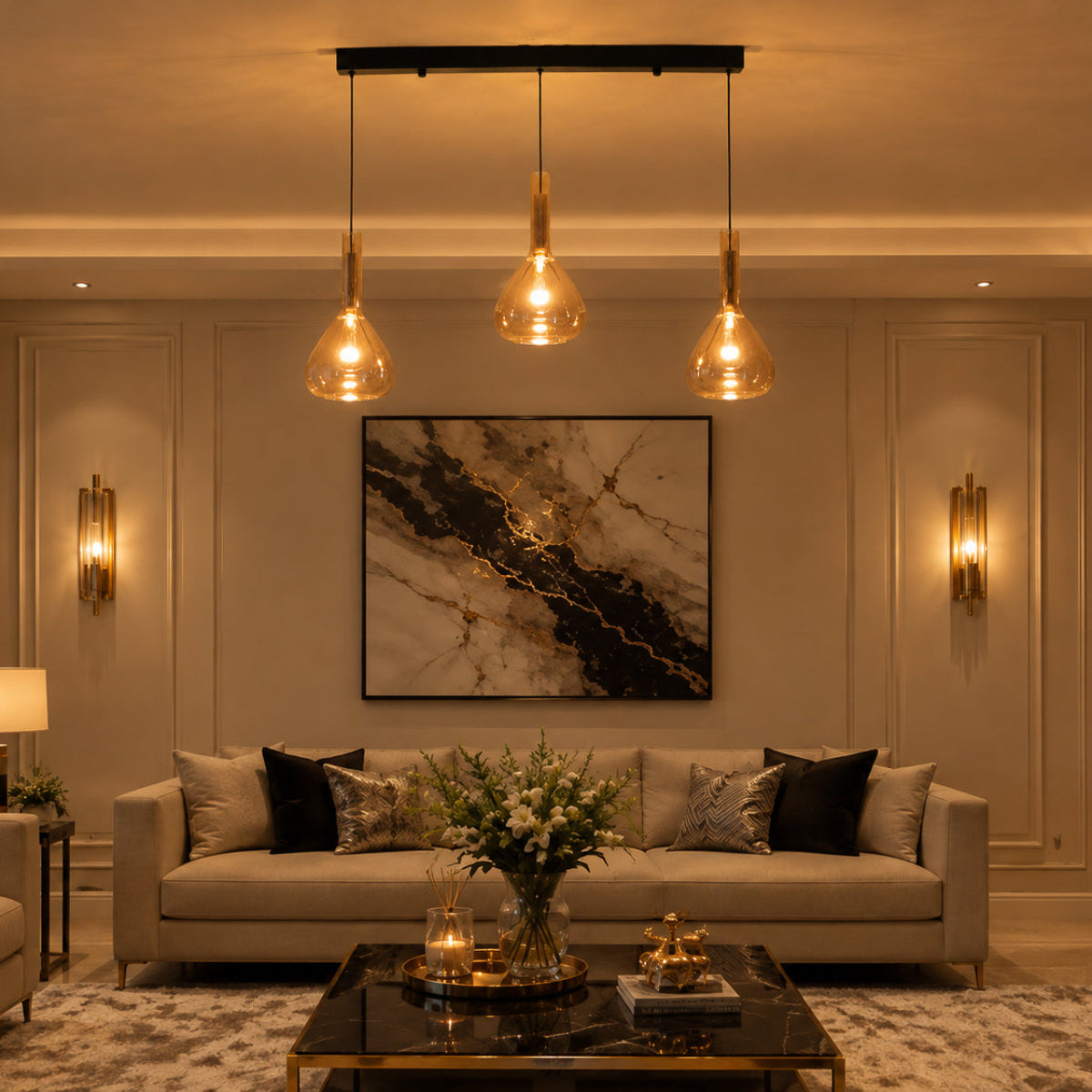 Shop Neptune 3 Light LED Chandelier Bangalore