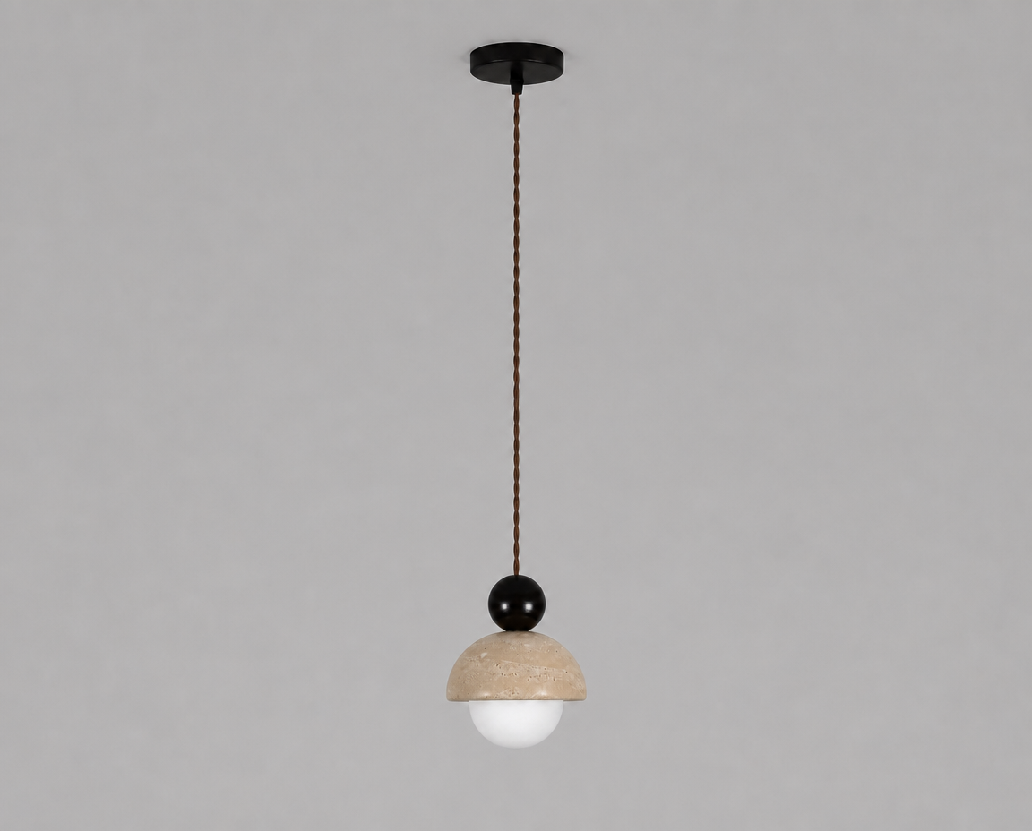 Travertine Globe LED Pendant Light