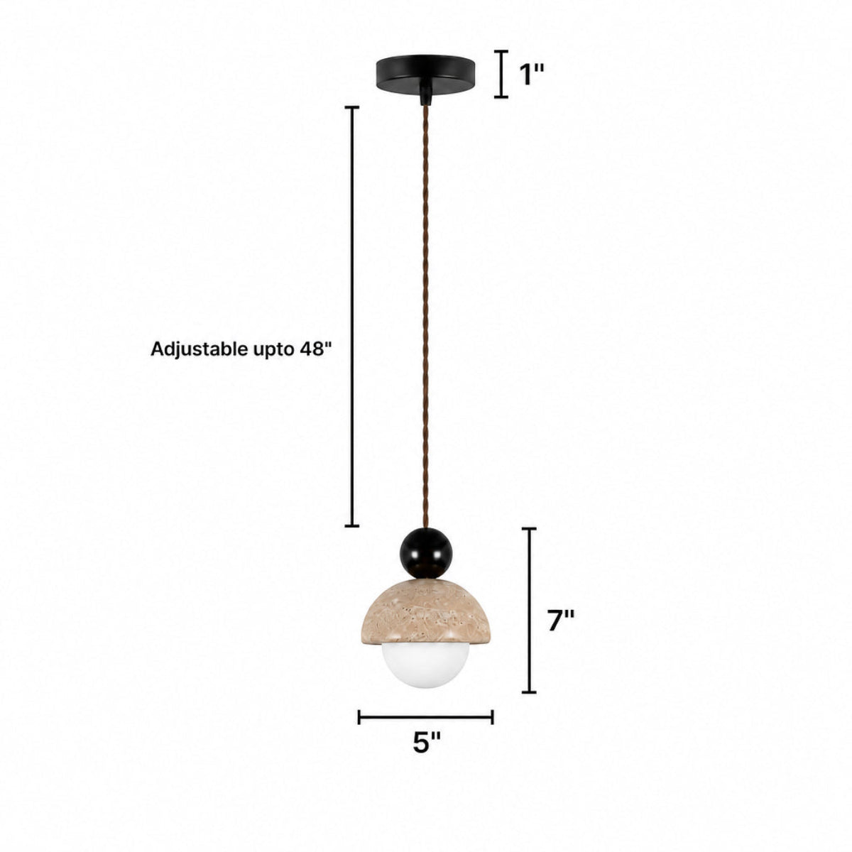 Shop Travertine Globe LED Pendant Light Online
