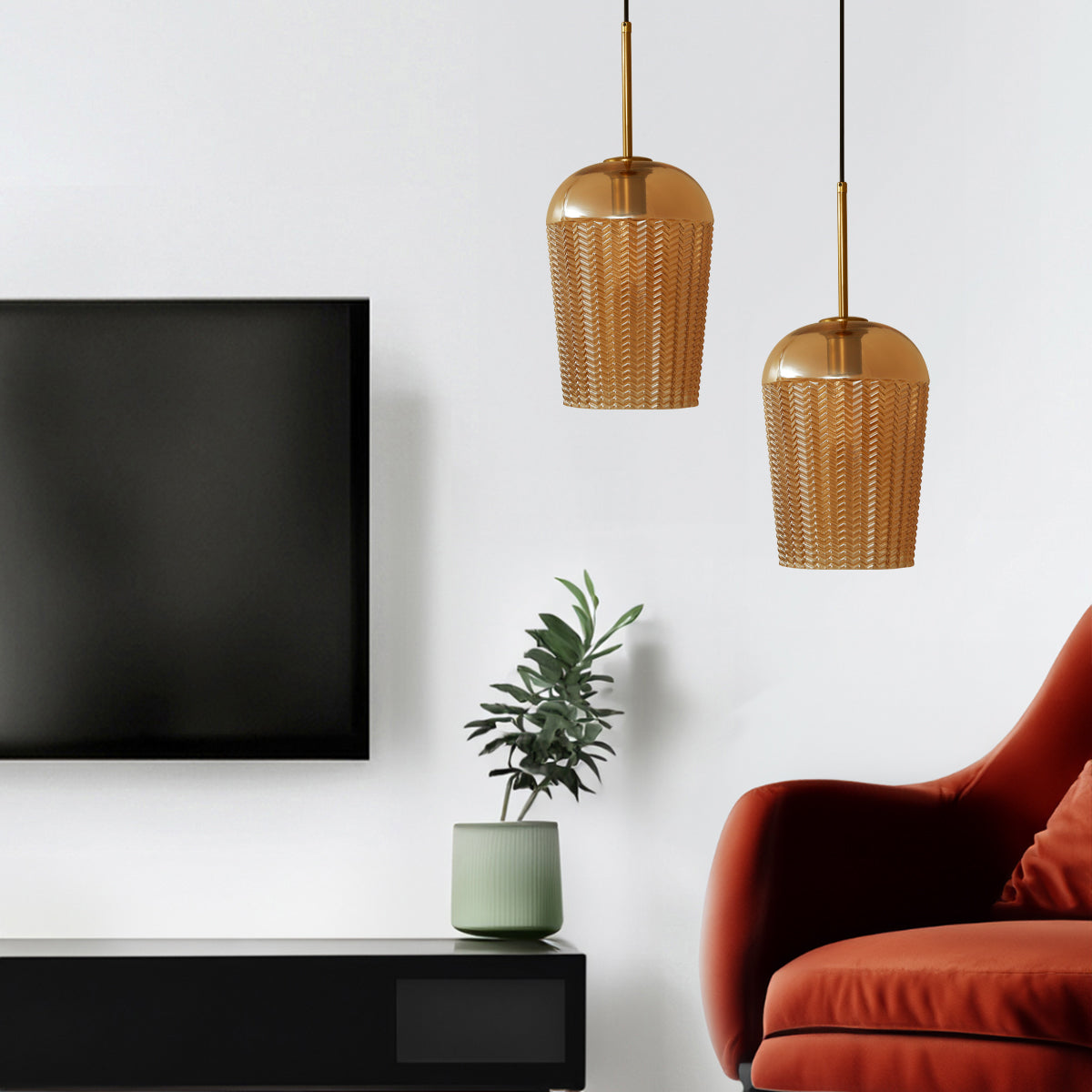 Shop Be Gracious Amber Pendant Light Living Room