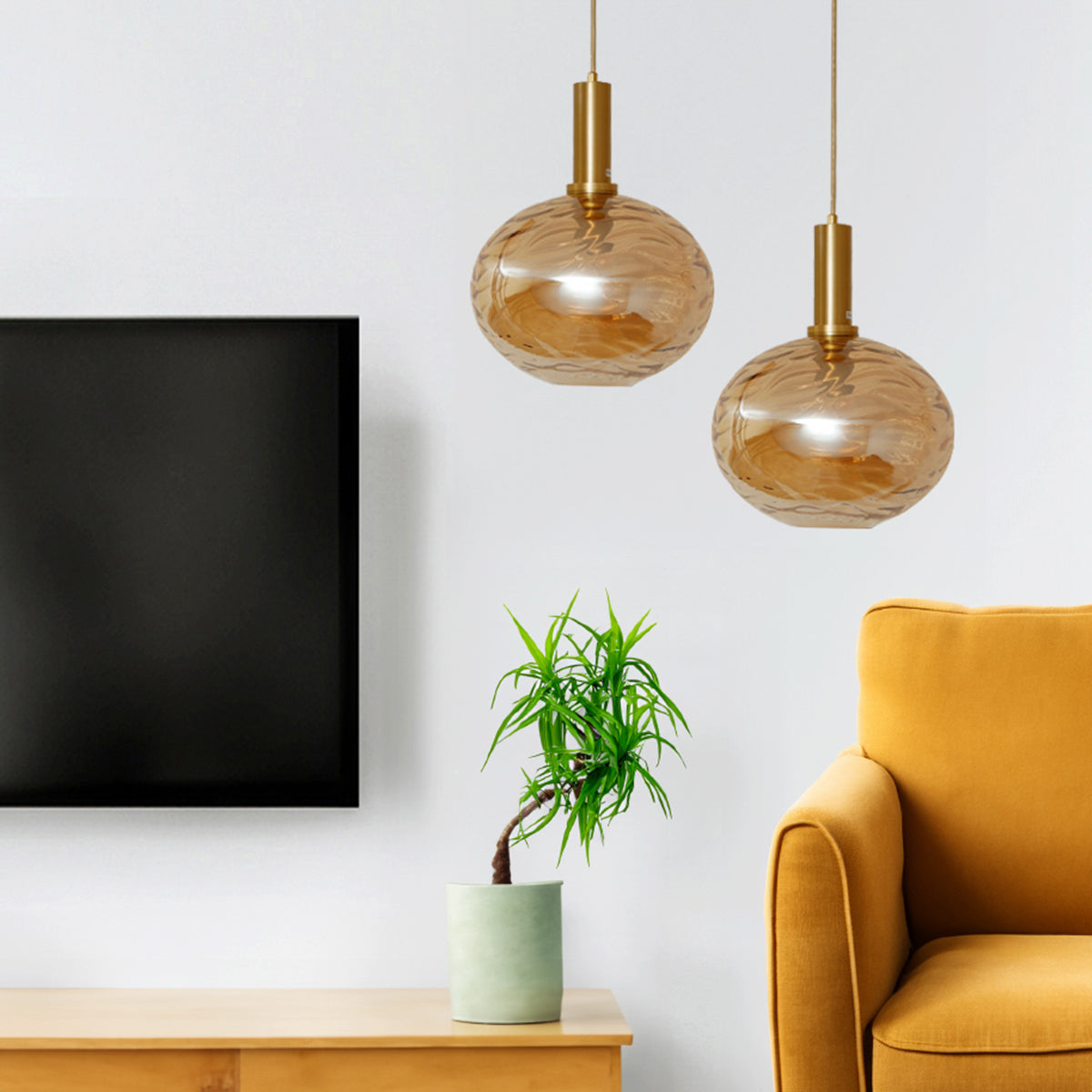 Shop Beaming with Joy Amber Pendant Light Living Room