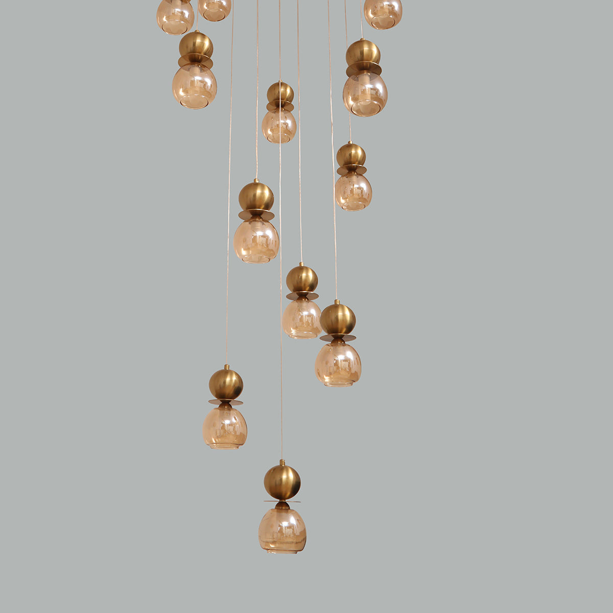 Beautiful Day Brass Double Height LED Chandelier