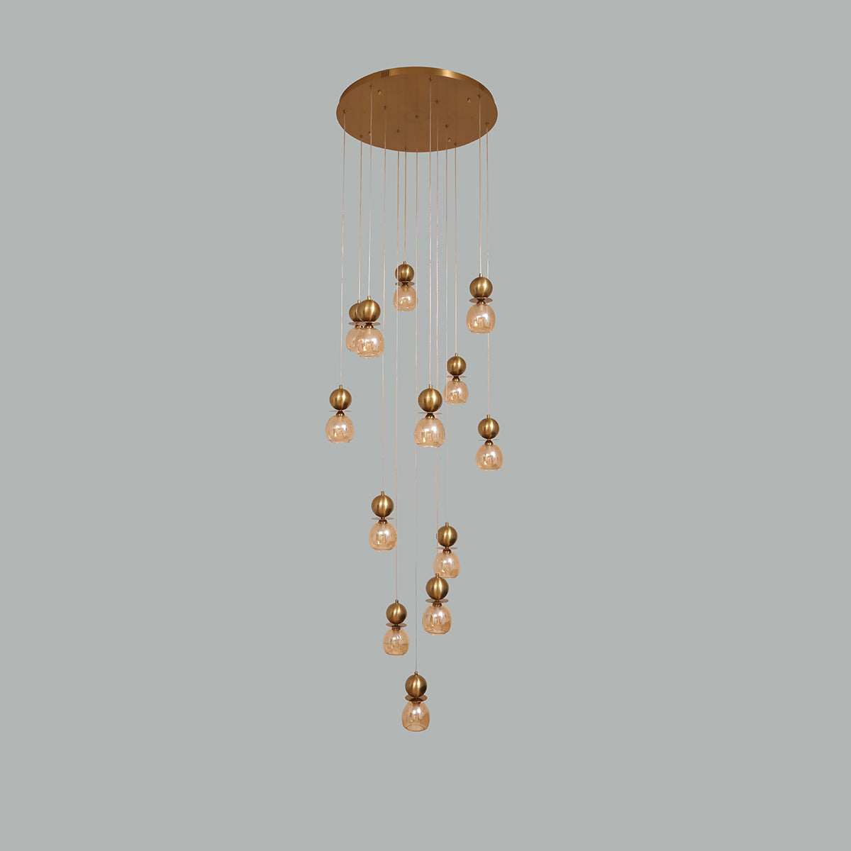 Beautiful Day Brass Double Height LED Chandelier