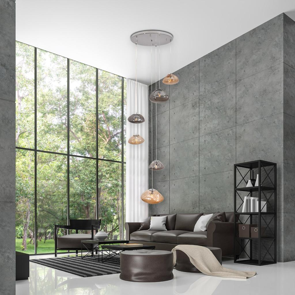 Blown Glass Double Height LED Chandelier For Stairs | Light & Living