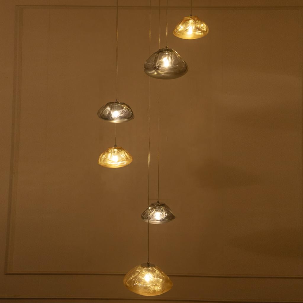 Blown Glass Double Height LED Chandelier For Stairs | Light & Living