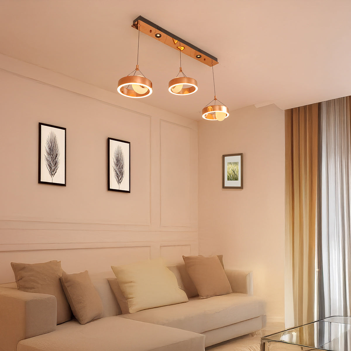 Shop Clear Day Smart (Dimmable &amp; Remote) LED Chandelier Living Room