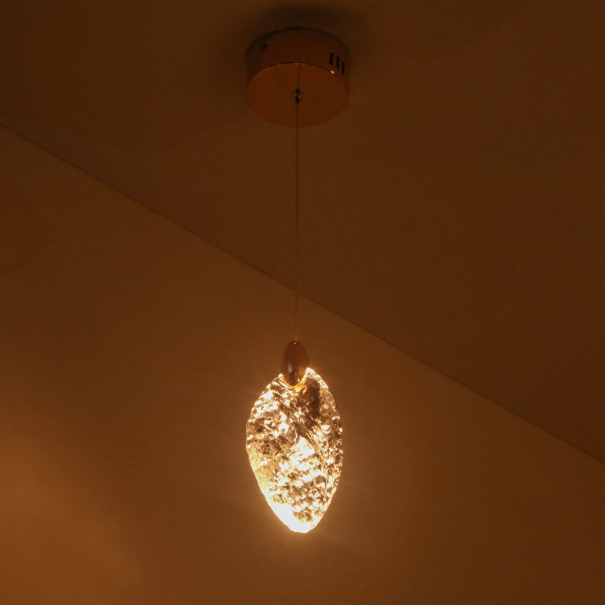 Shop Crystal Leaf LED Pendant Light Living Room