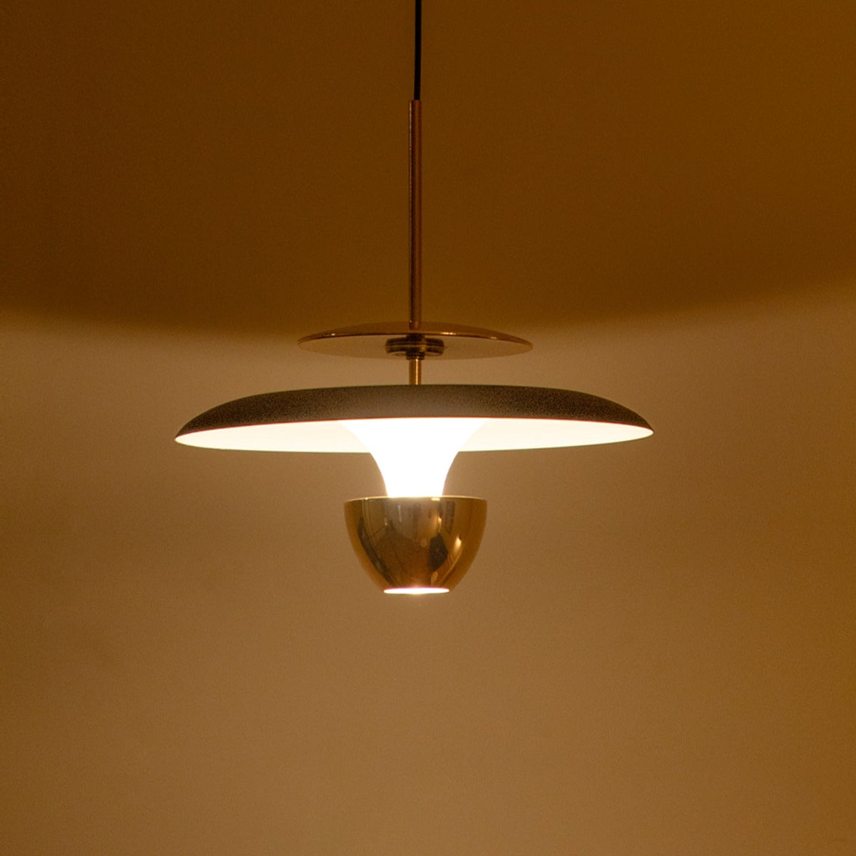 Double Down Gold Black LED Pendant Light