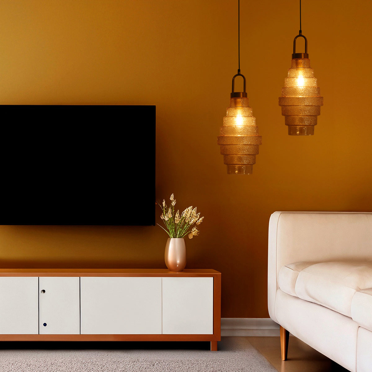 Shop Earthy Amber Long Pendant Light Bangalore