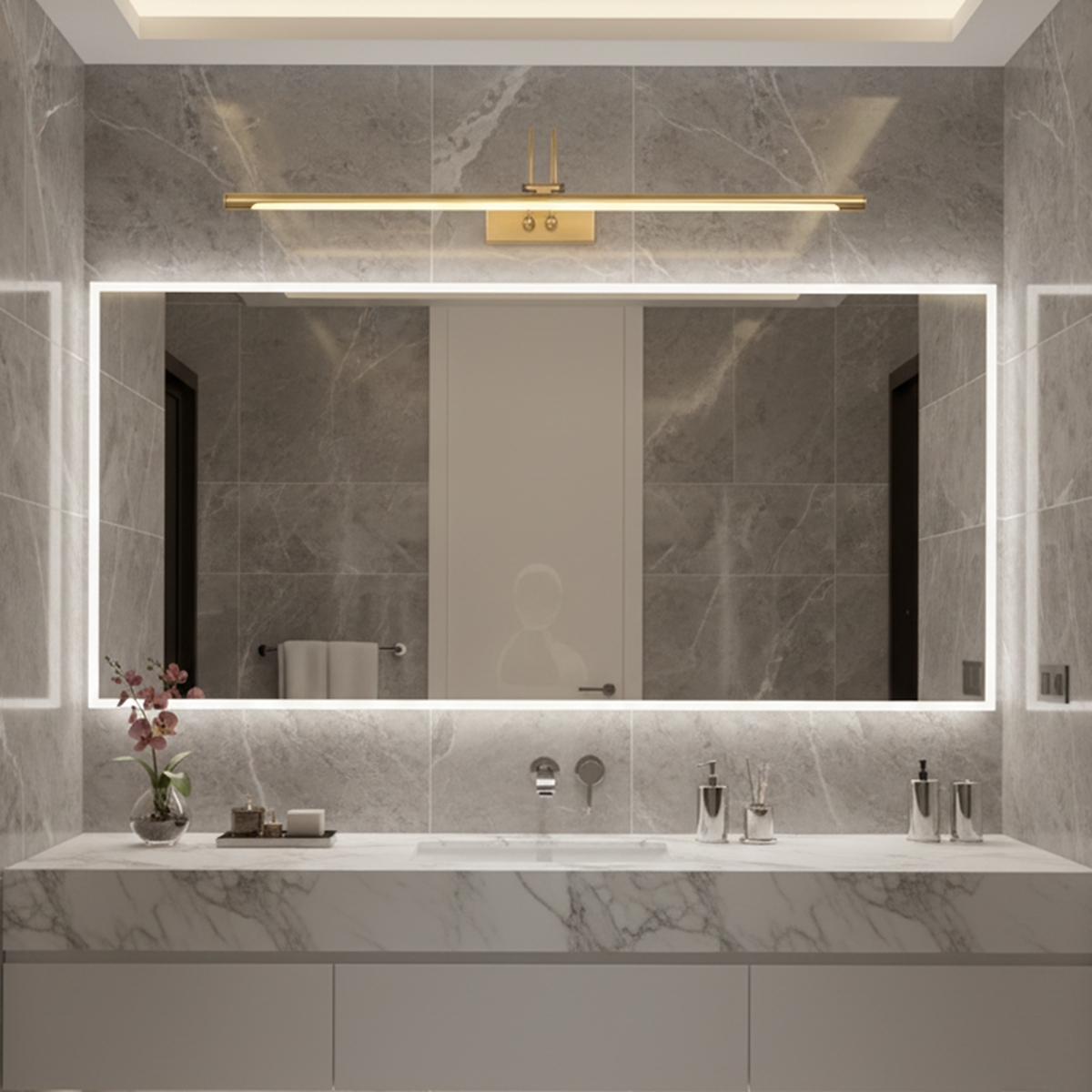 Shop Fanfare Brass Large LED Mirror & Picture Light Interior Lights