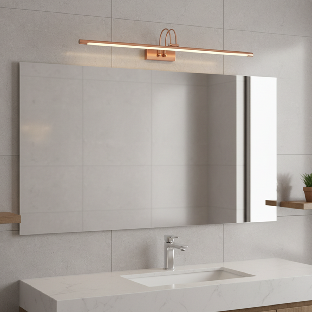 Fanfare Copper Large LED Mirror & Picture Light