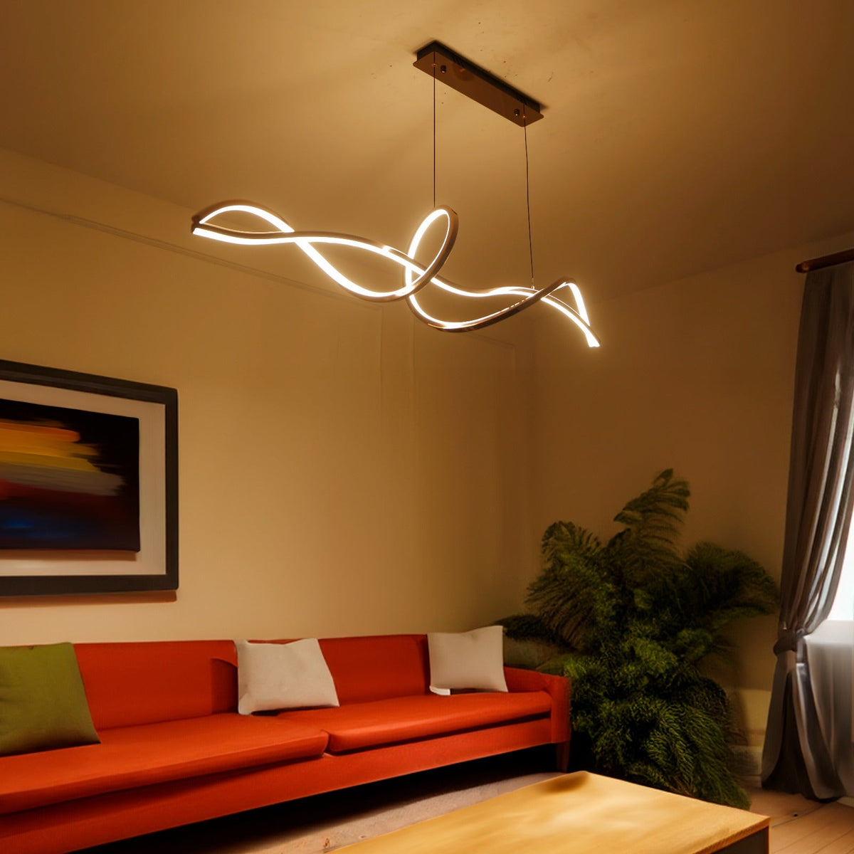 Shop Flow Smart (Dimmable &amp; Remote) LED Chandelier Living Room