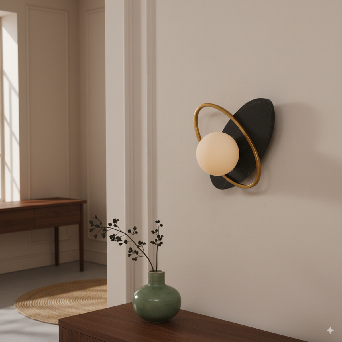 Shop Fun Loving Black Marble LED Wall Light Interior Lights