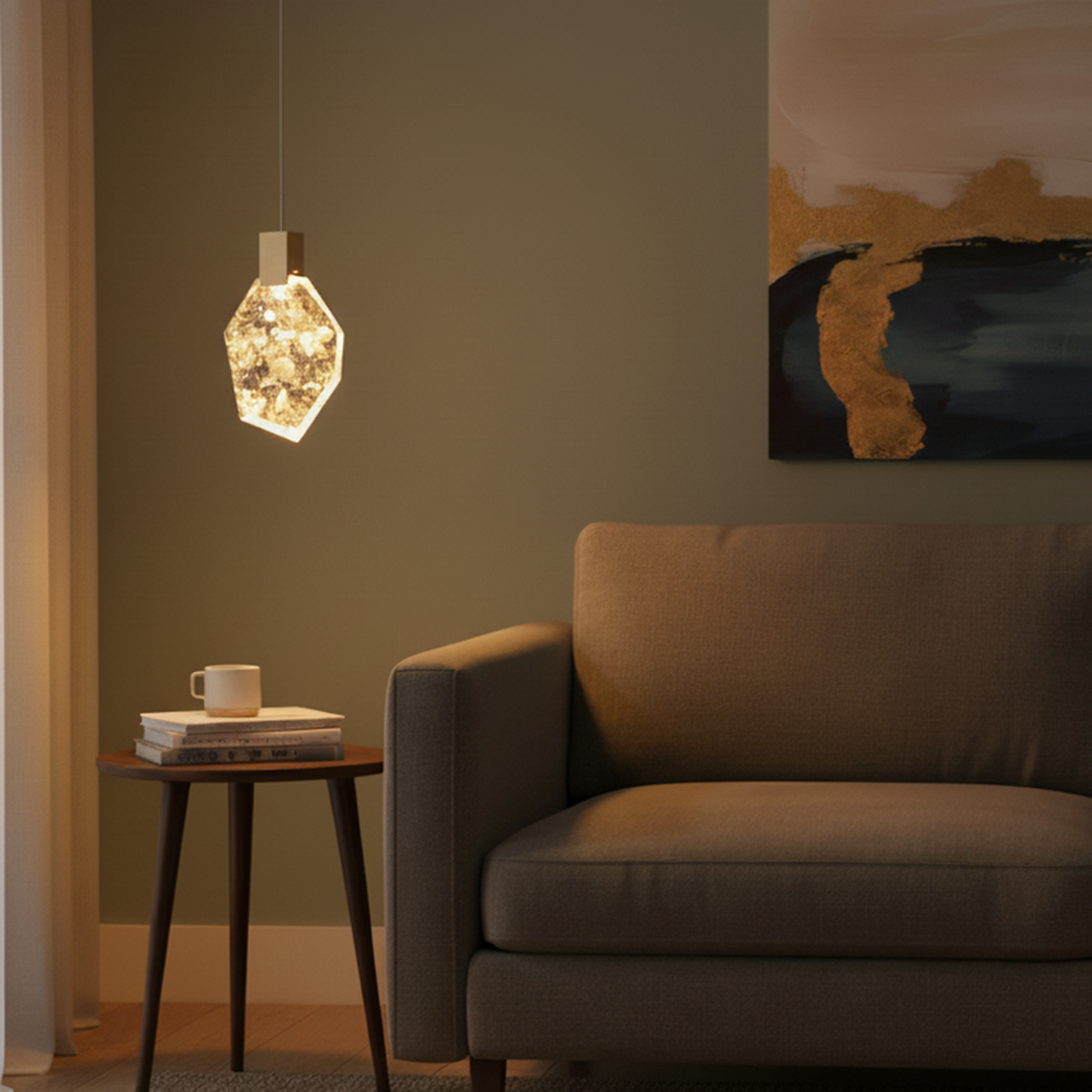 Shop Glacier Rose Gold LED Pendant Light Living Room