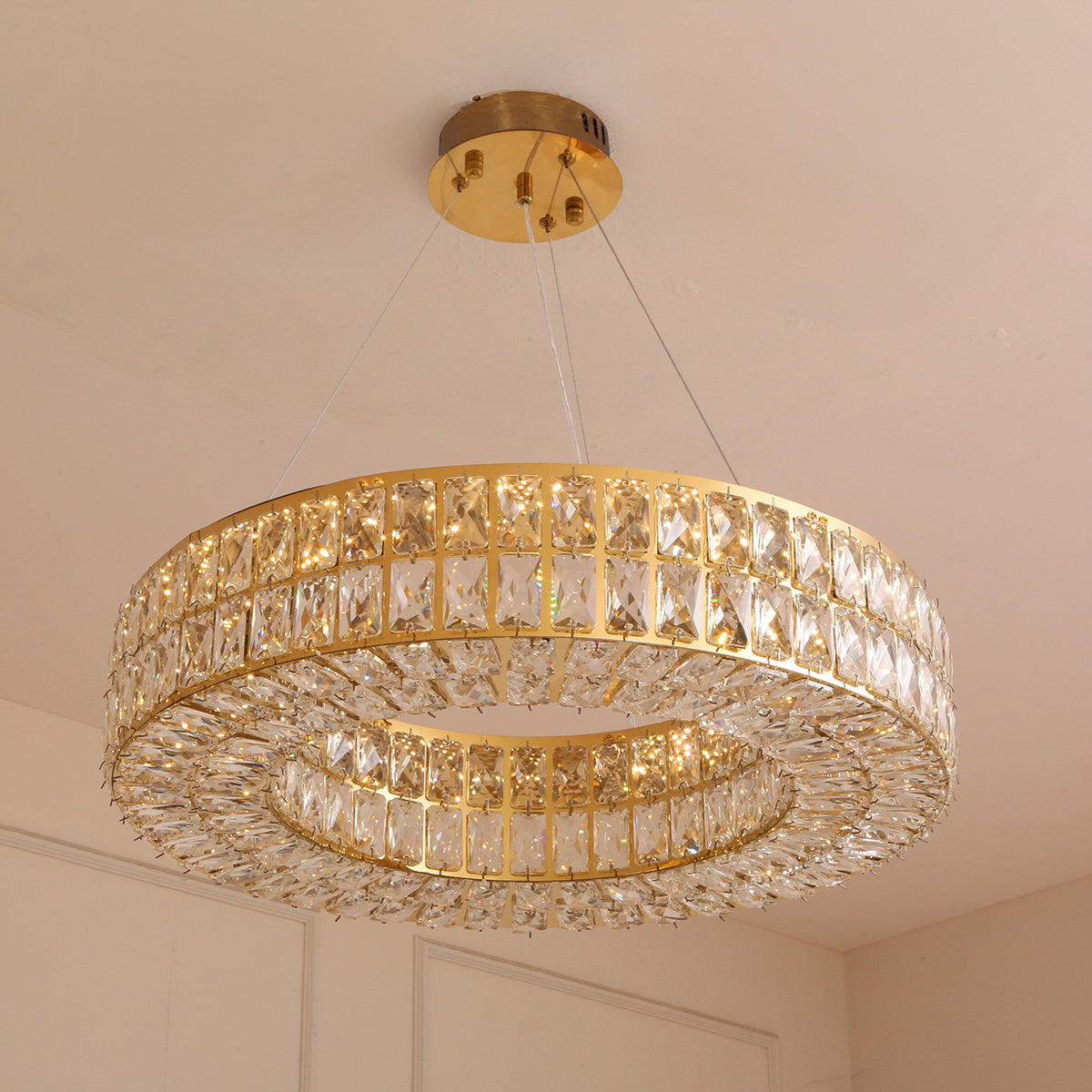 Shop Glamour Crystal 600mm (3 Colour) LED Chandelier Bangalore