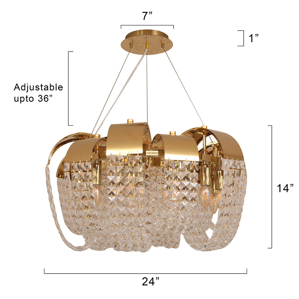 Grandeur Crystal Chandelier for Living & Modern Homes | Light & Living