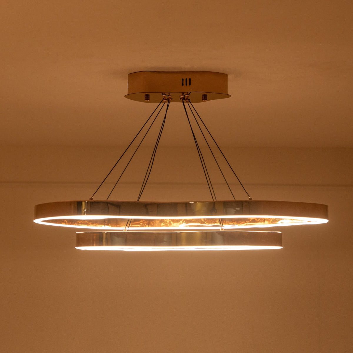 Shop Grandeur Double Ring Smart (Dimmable &amp; Remote) LED Chandelier online