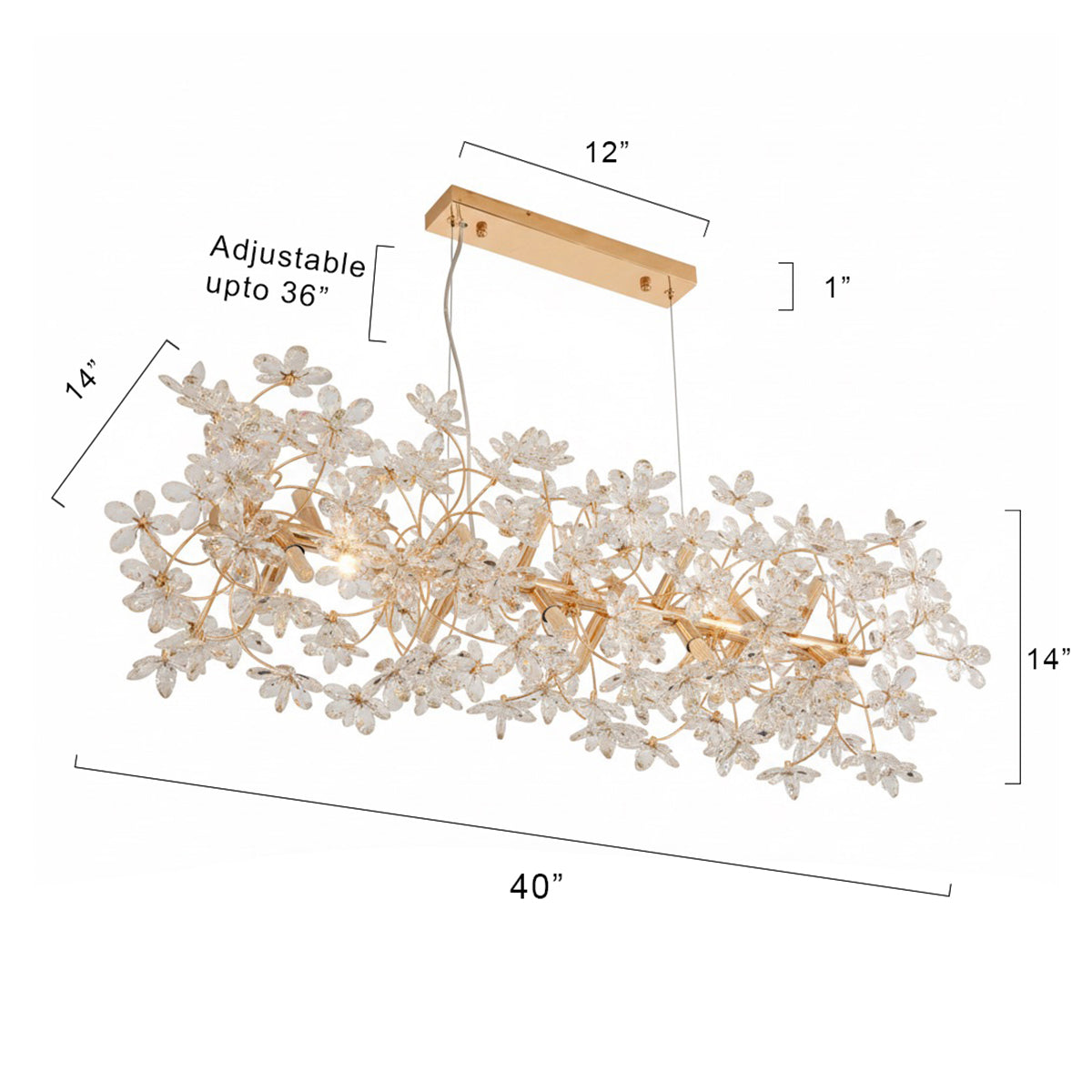 Shop Head Turner Crystal Rectangle LED Chandelier Dining Room