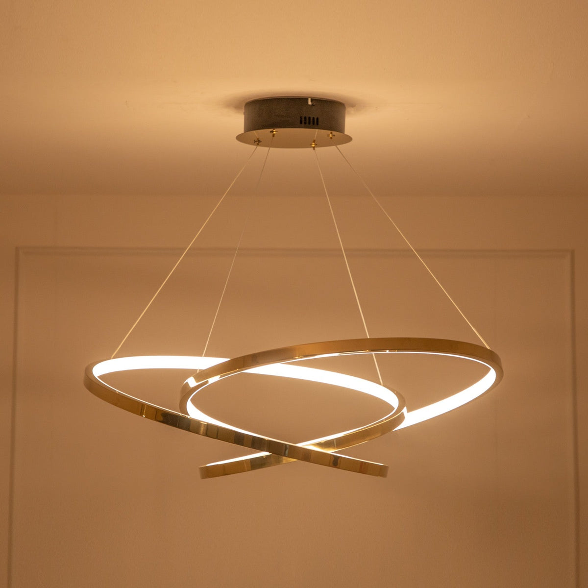 Luxury Gold LED Ring Chandelier for Living Room - Nova