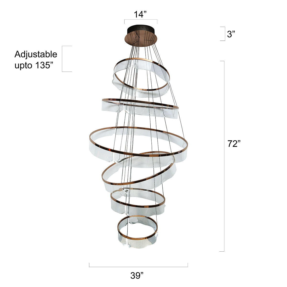 Shop Incredible Smart (Dimmable &amp; Remote) Double Height LED Chandelier Bangalore