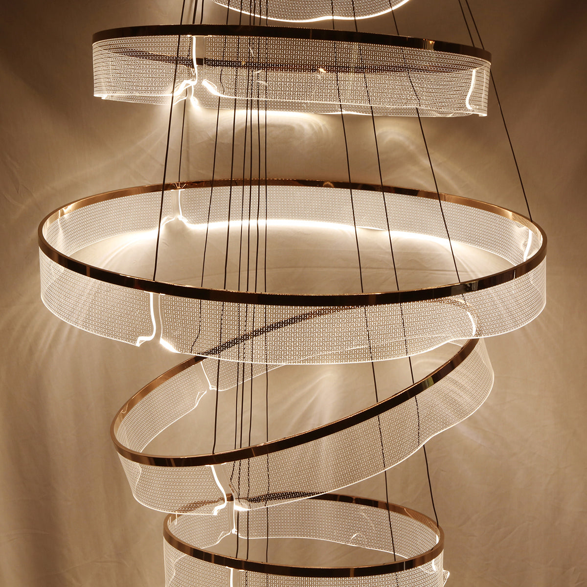 Shop Incredible Smart (Dimmable &amp; Remote) Double Height LED Chandelier Living Room