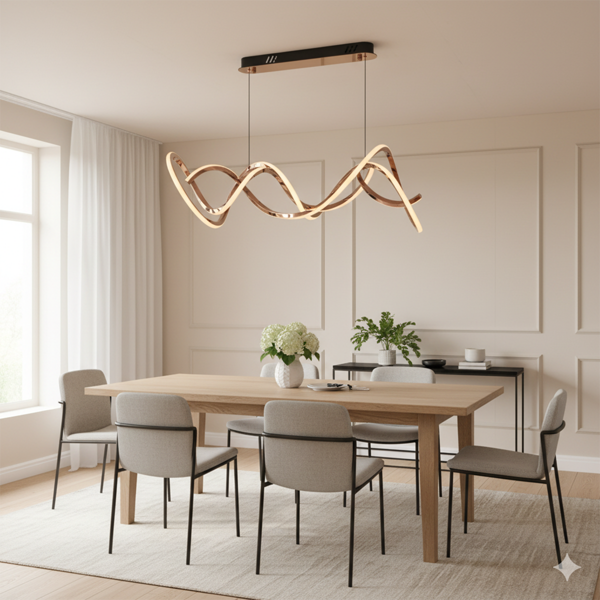 Shop LUX Rose Gold Smart ( Dimmable & Remote) LED Chandelier Bangalore