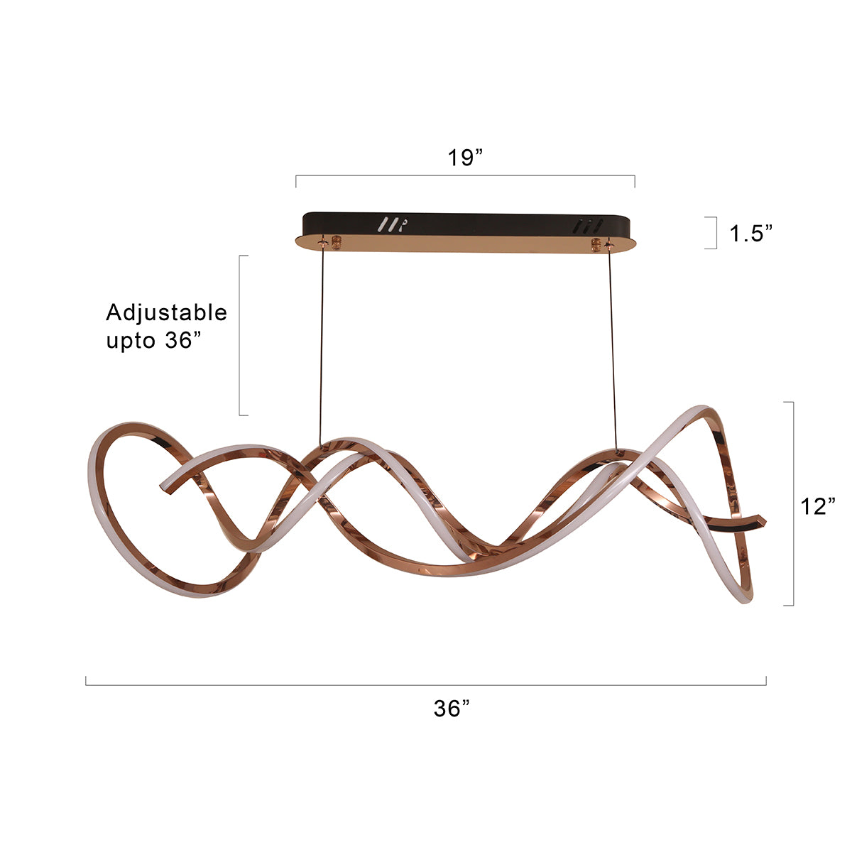 Shop LUX Rose Gold Smart ( Dimmable & Remote) LED Chandelier Interior Lights