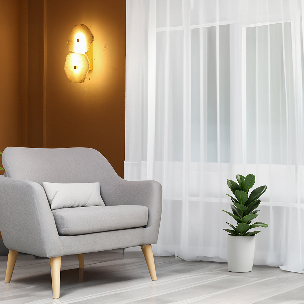 Shop Marble Gaze Double LED Wall Light Interior Lights