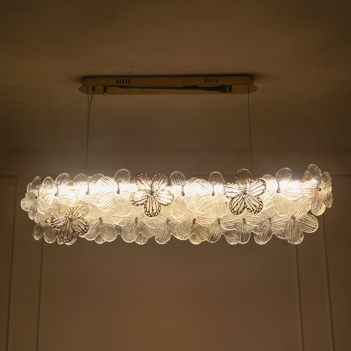 Shop Mystic Glow Smart ( Dimmable & Remote) Rectangle LED Chandelier Dining Room