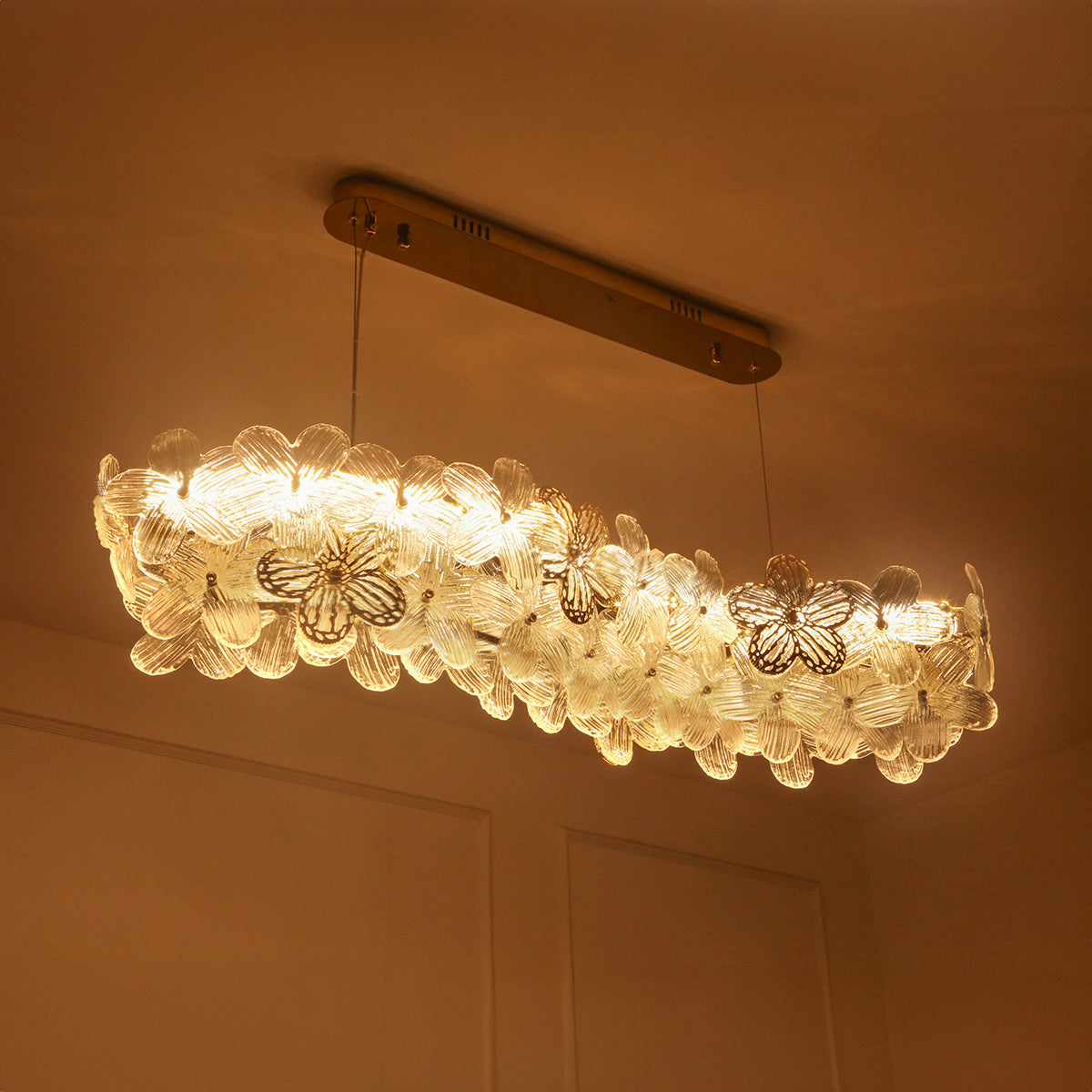 Shop Mystic Glow Smart ( Dimmable & Remote) Rectangle LED Chandelier Interior Lights