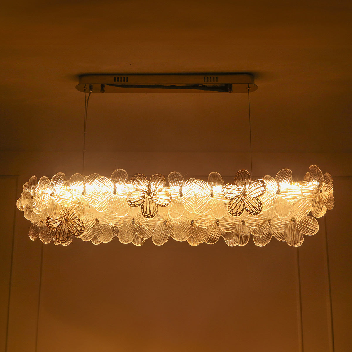 Shop Mystic Glow Smart ( Dimmable & Remote) Rectangle LED Chandelier Living Room