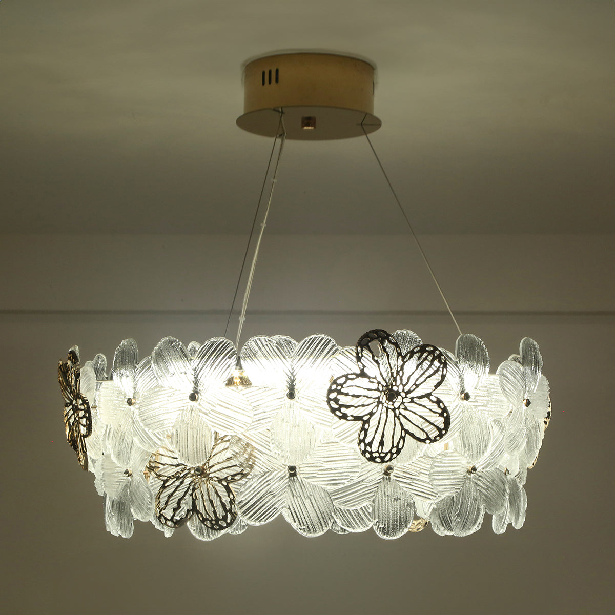 Shop Mystic Glow Smart ( Dimmable & Remote) Round LED Chandelier Living Room