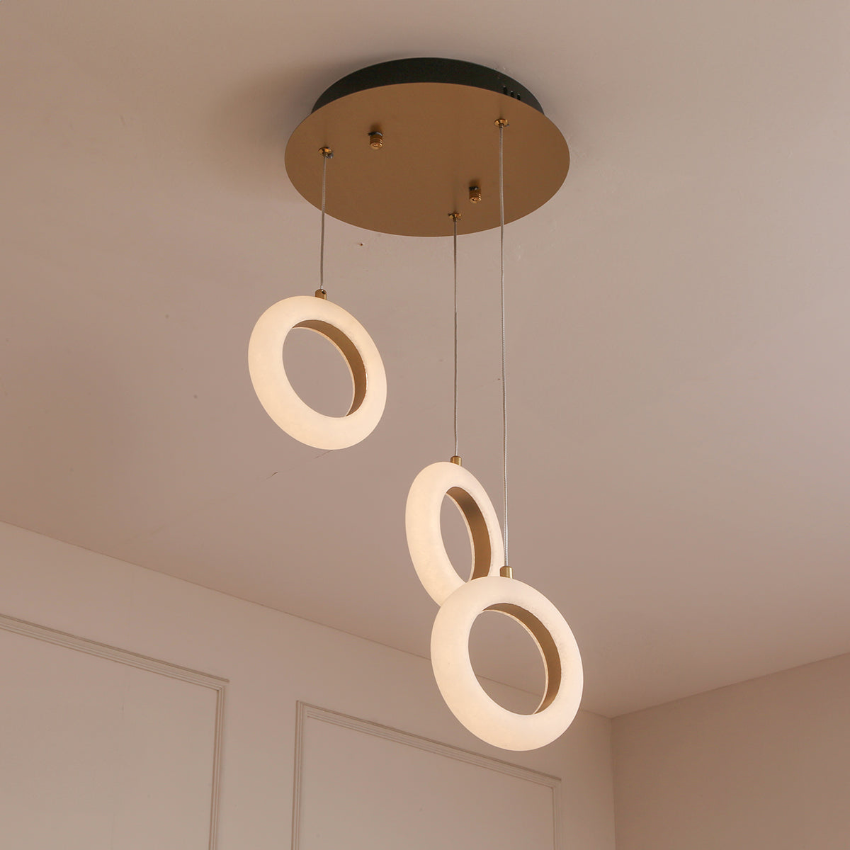 Shop Nature Lover 3 Light Marble LED Chandelier Interior Lights