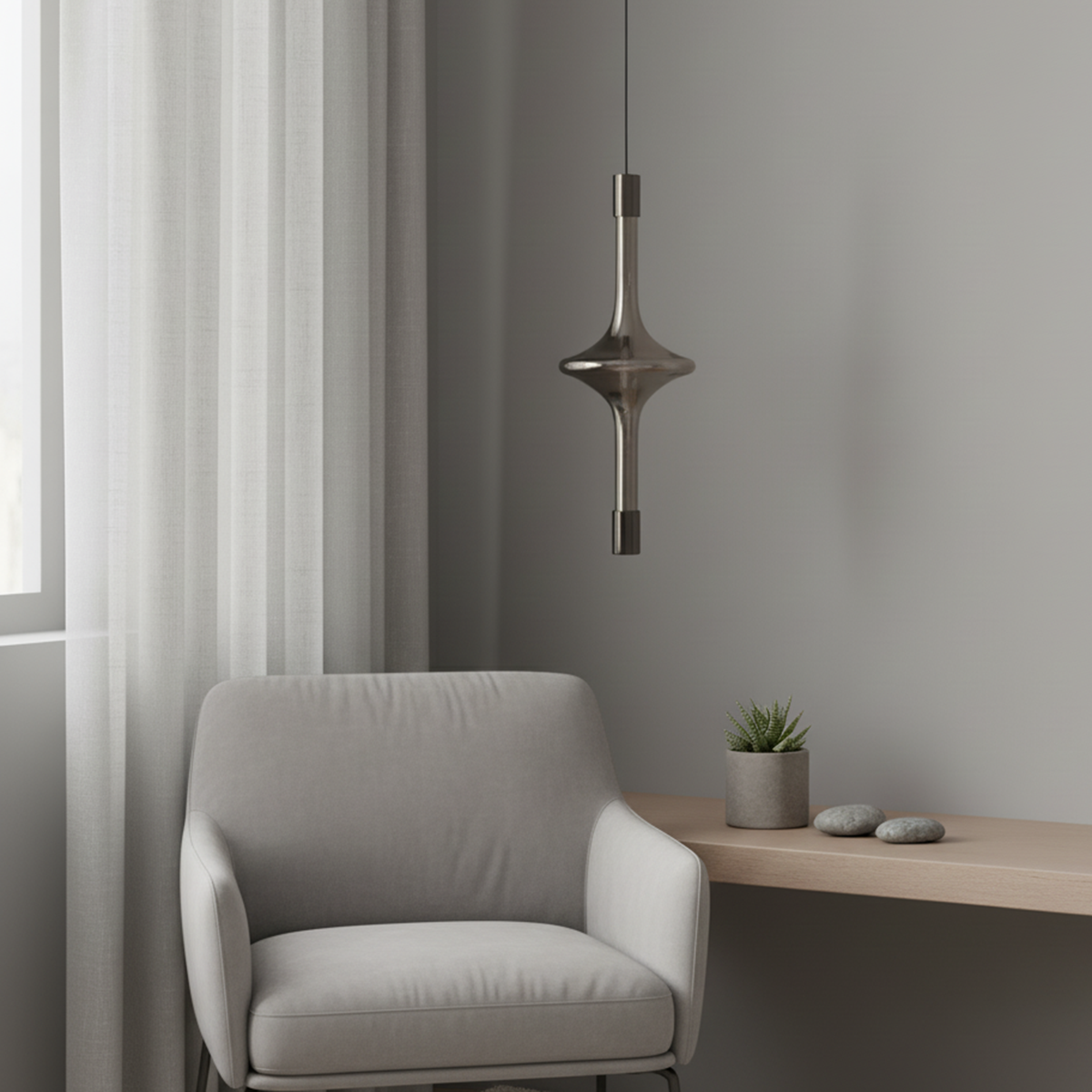Shop Nora Smoke LED Pendant Light Living Room