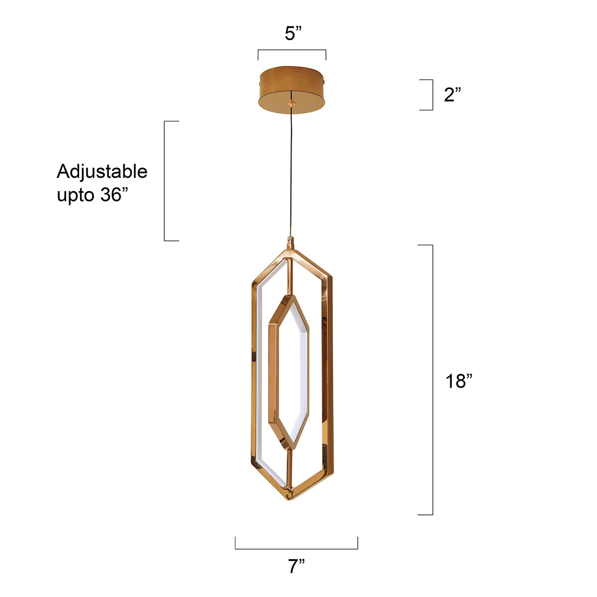 Shop Paradise Medium Rose Gold LED Pendant Light Living Room