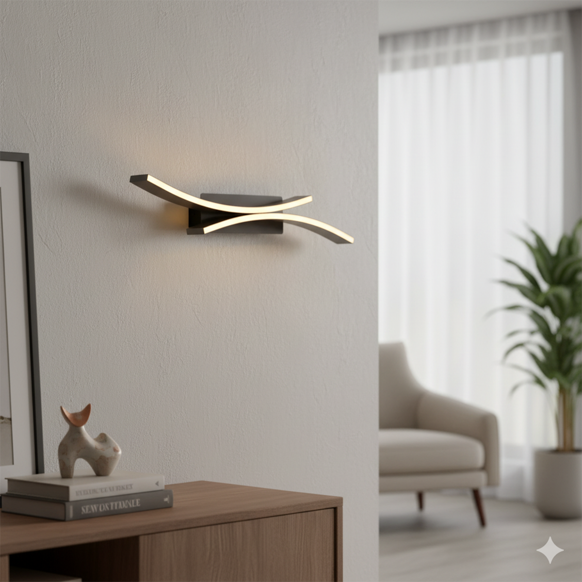 Shop Pawan Medium Black LED Wall Light Interior Lights