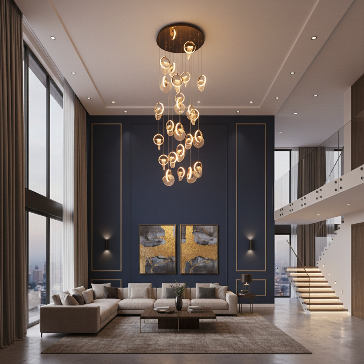Shop She Said Yes (3 Colour) Double Height LED Chandelier Bangalore